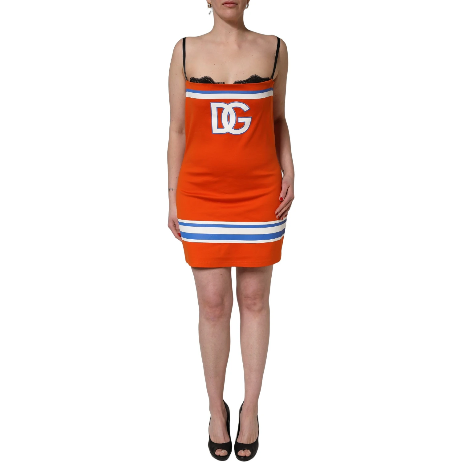 Orange Cotton Superbowl Football Inspired Mini Dress