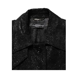 Black Belted Sheepskin Trench Coat Jacket