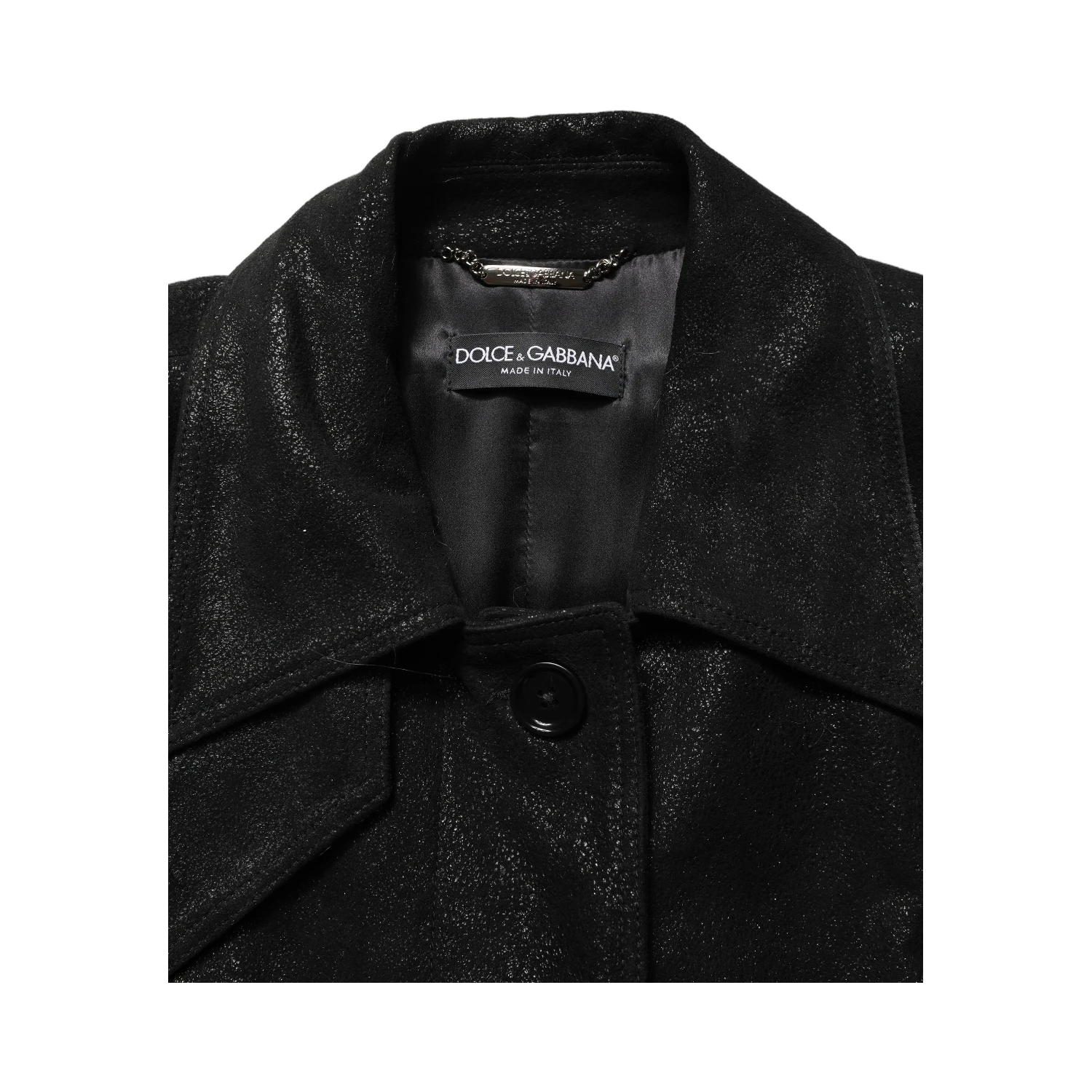 Black Belted Sheepskin Trench Coat Jacket