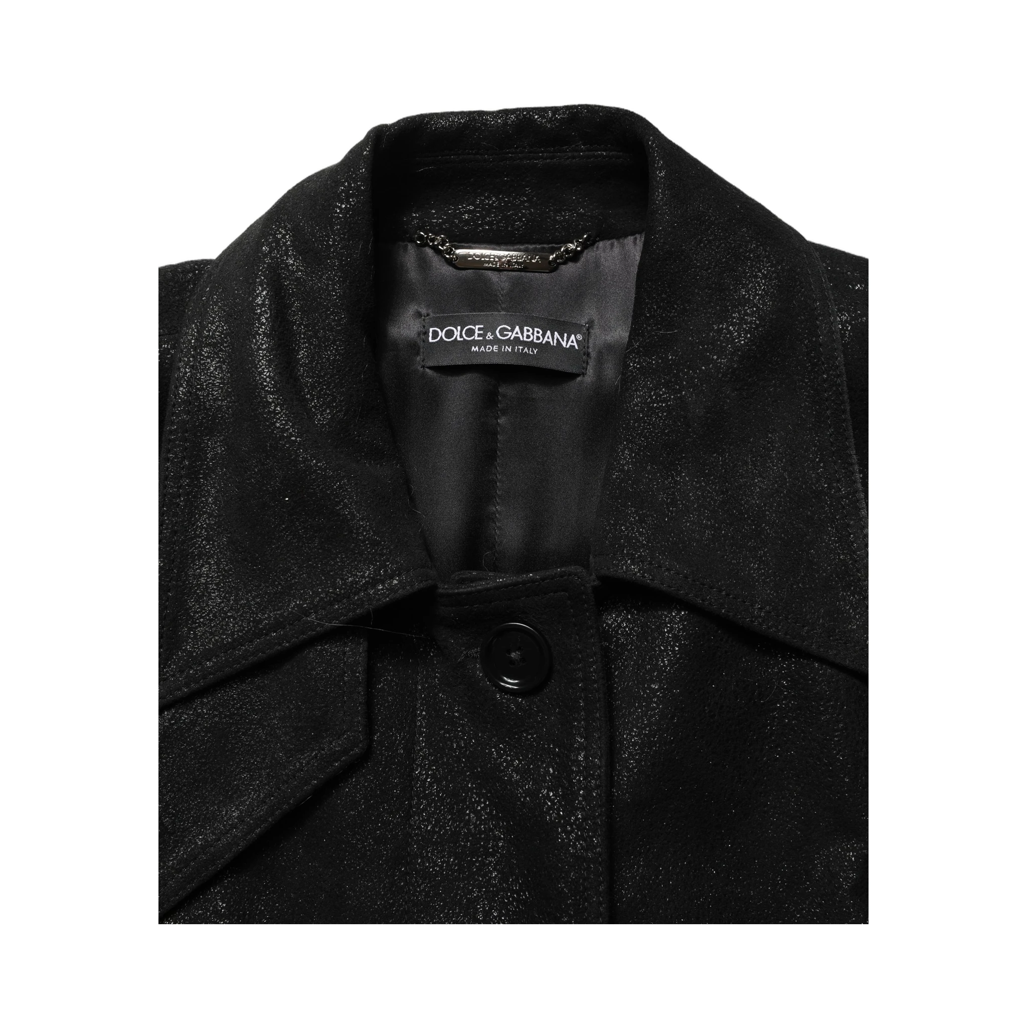 Black Belted Sheepskin Trench Coat Jacket