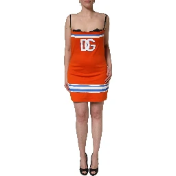 Orange Cotton Superbowl Football Inspired Mini Dress
