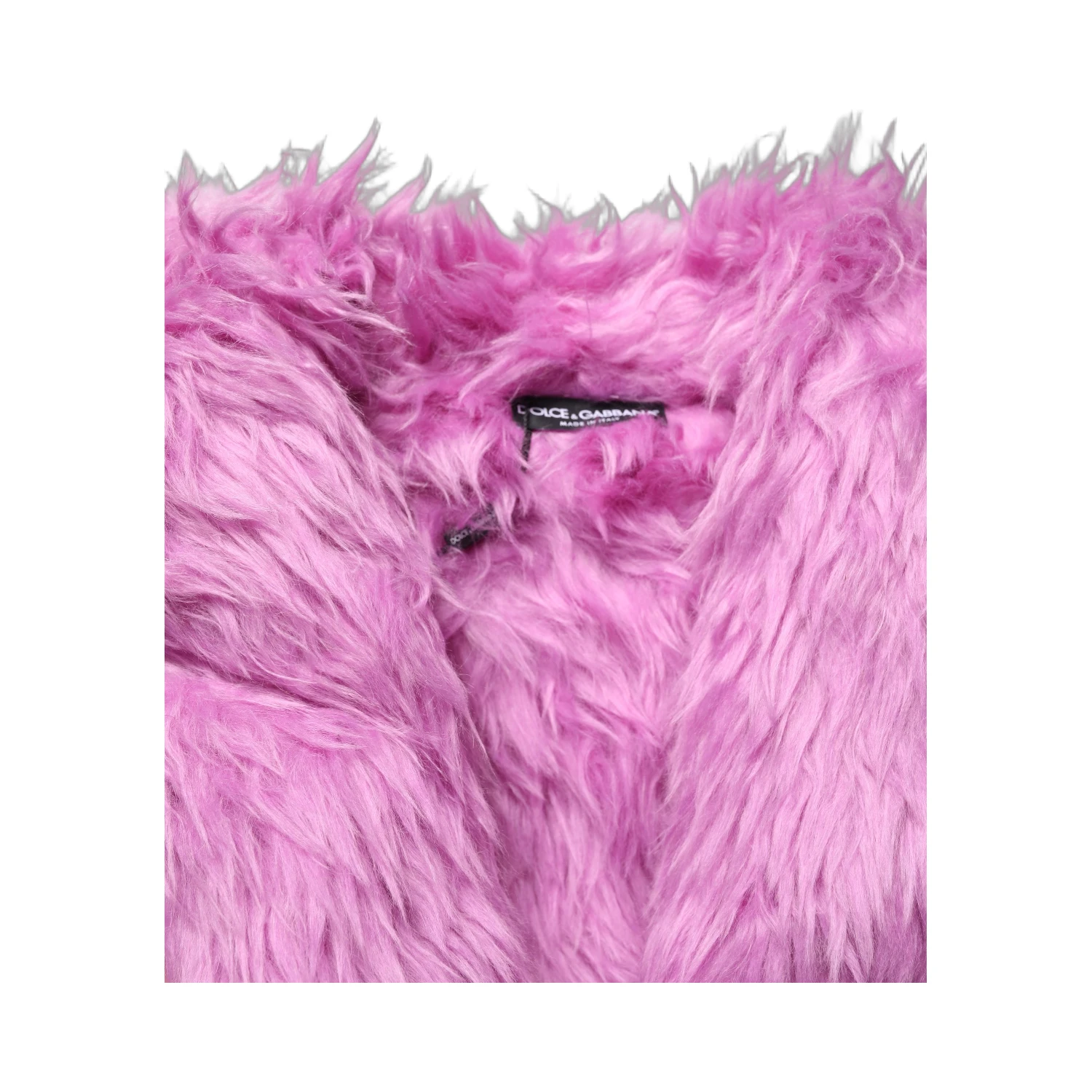 Pink Plush Faux Fur Gold Leather Coat Jacket