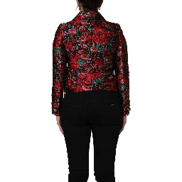 Multicolor Floral Brocade ButtonBlazer Jacket