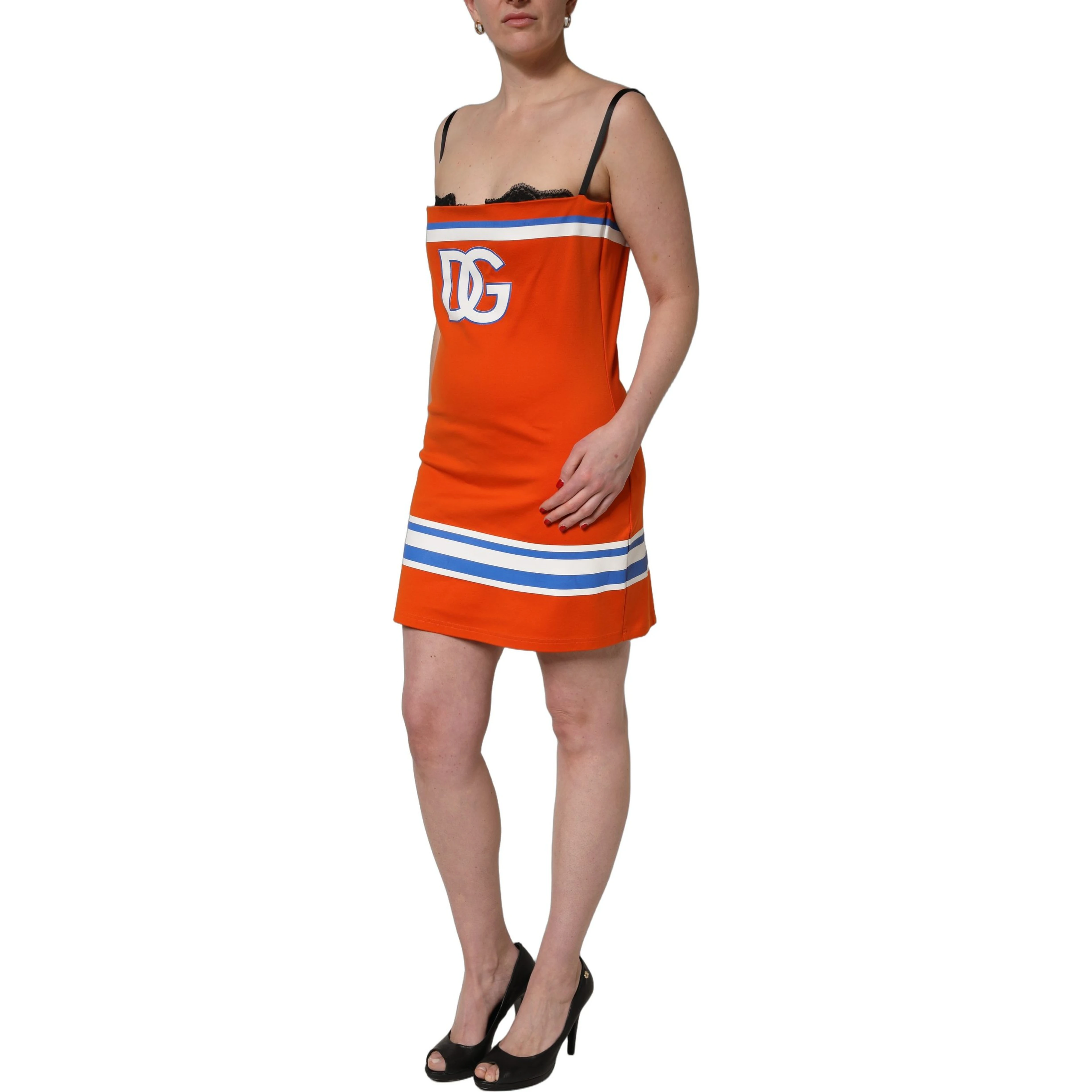 Orange Cotton Superbowl Football Inspired Mini Dress