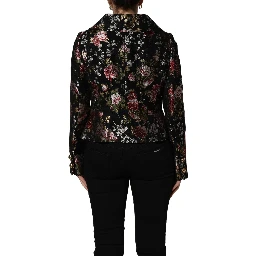 Multicolor Floral Brocade Blazer Jacket