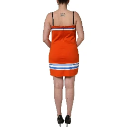 Orange Cotton Superbowl Football Inspired Mini Dress