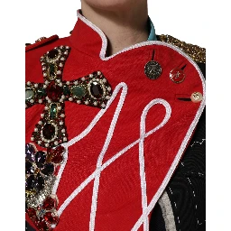 Multicolor Asymmetrical Ornate Jewel Cropped Jacket