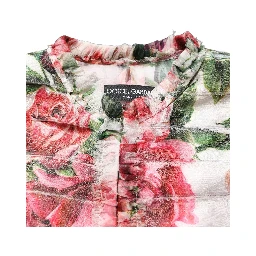 Multicolor Peony Print Polyester Coat Jacket