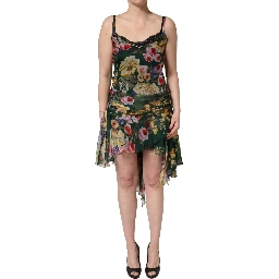 Multicolor Floral Print Sleeveless Mini Dress
