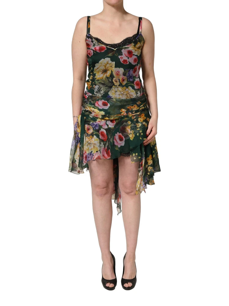 Multicolor Floral Print Sleeveless Mini Dress