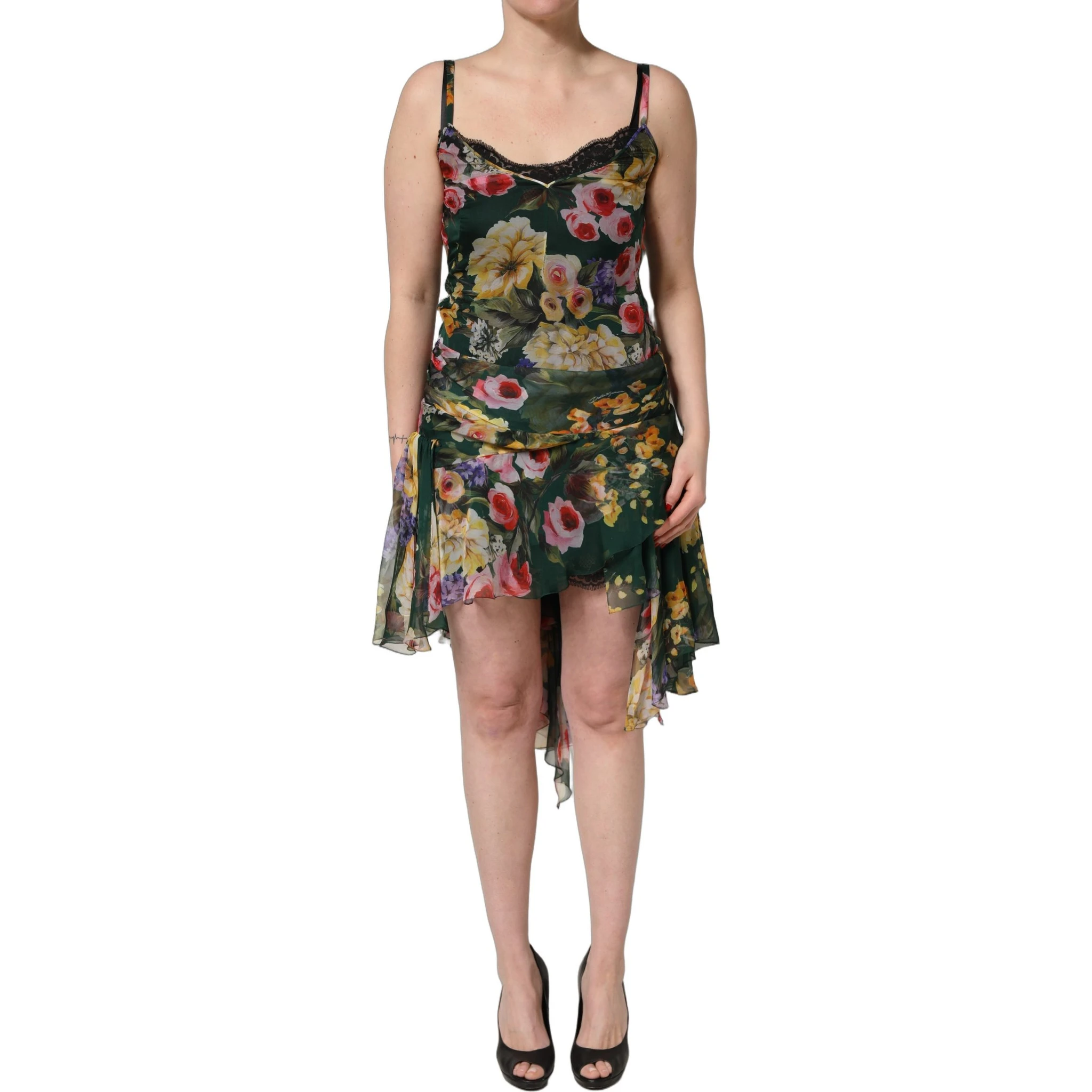 Multicolor Floral Print Sleeveless Mini Dress