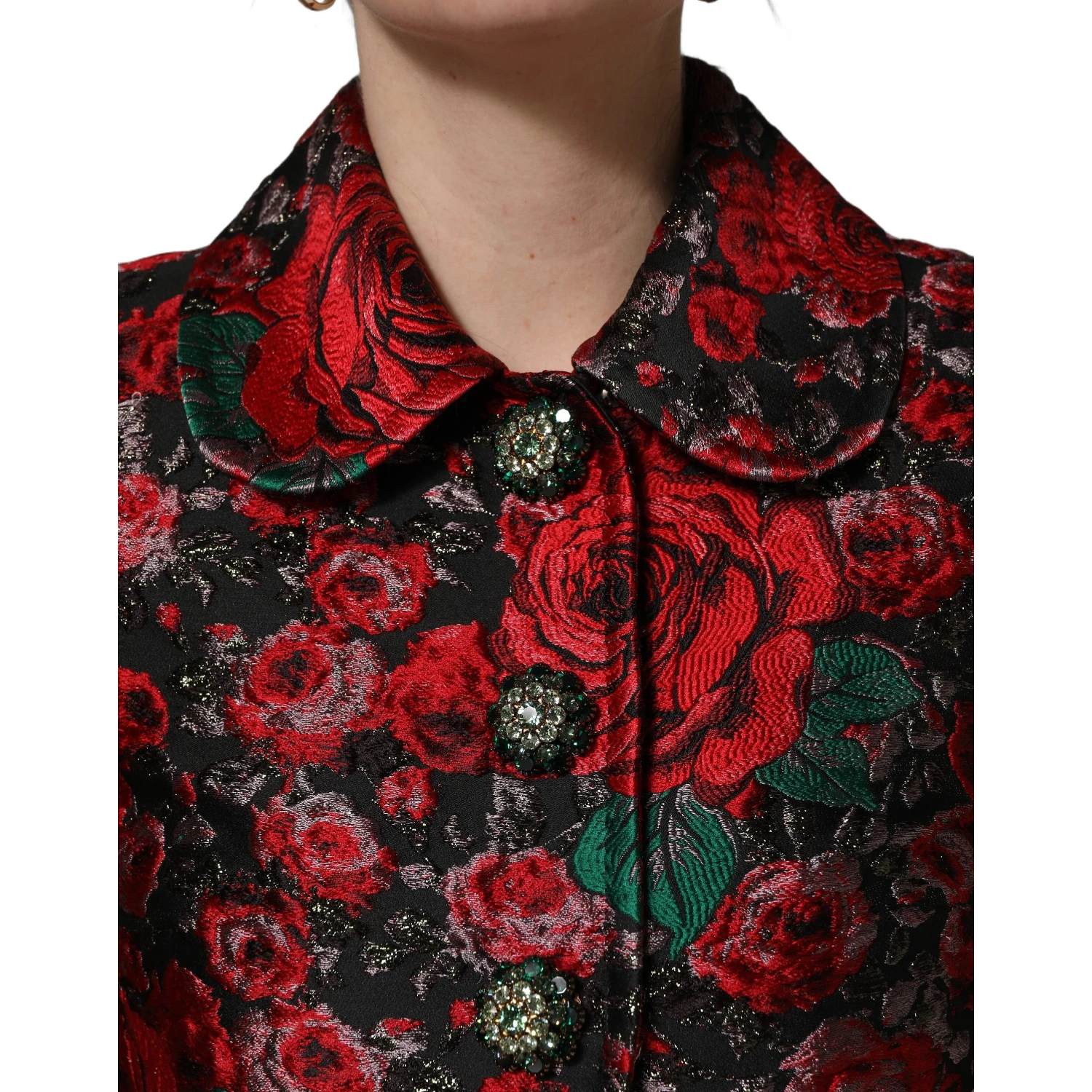 Multicolor Floral Brocade ButtonBlazer Jacket