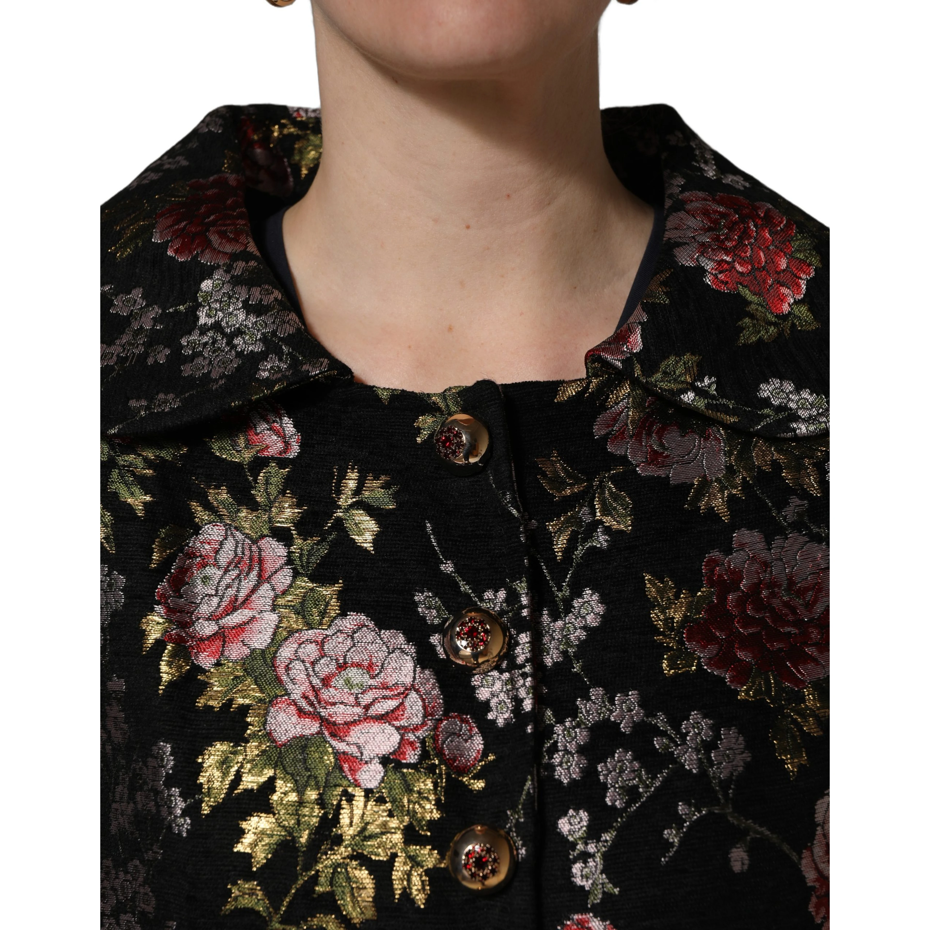 Multicolor Floral Brocade Blazer Jacket