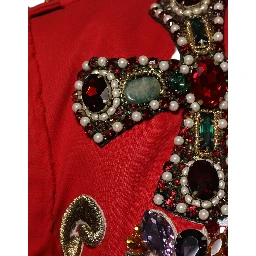 Multicolor Asymmetrical Ornate Jewel Cropped Jacket