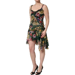 Multicolor Floral Print Sleeveless Mini Dress