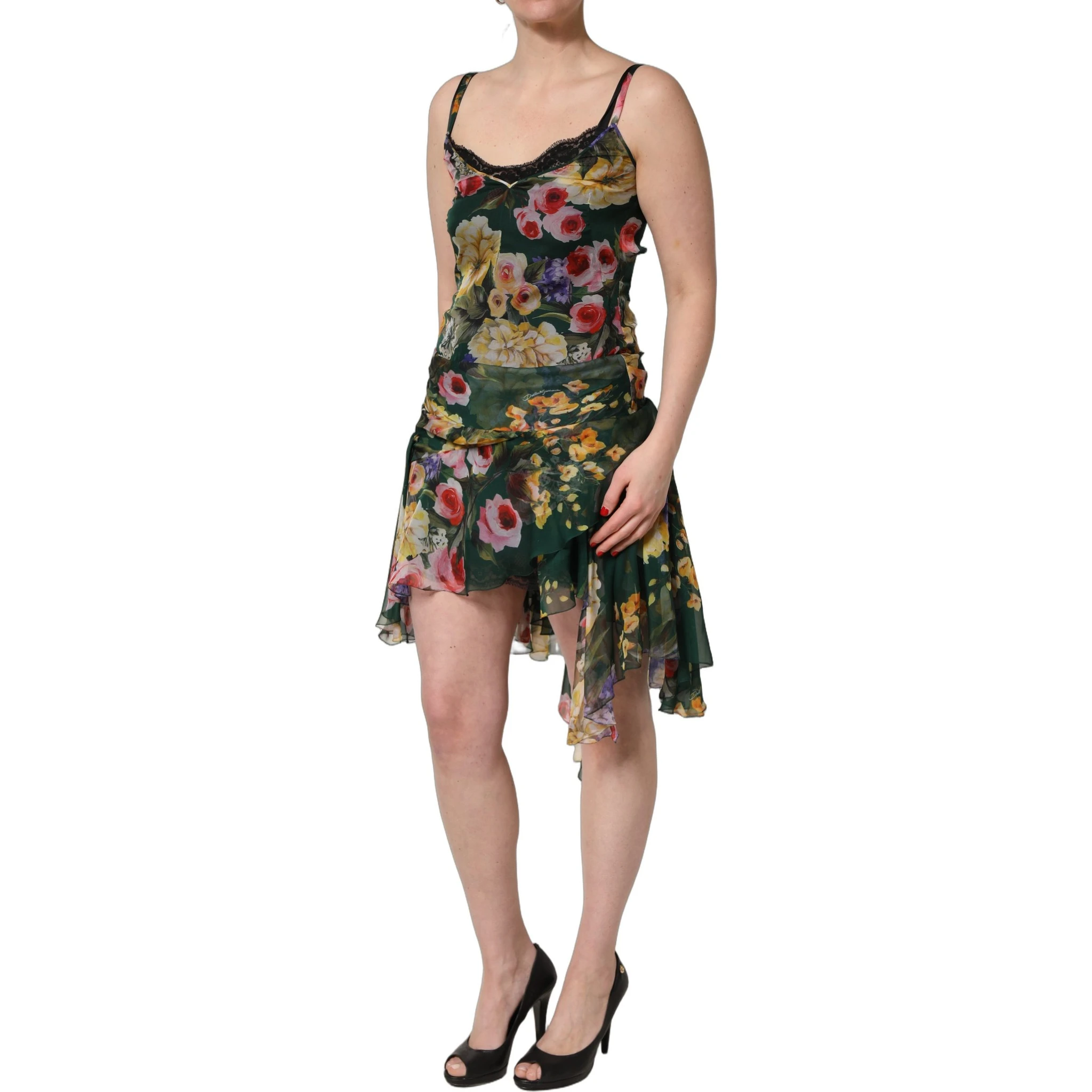 Multicolor Floral Print Sleeveless Mini Dress