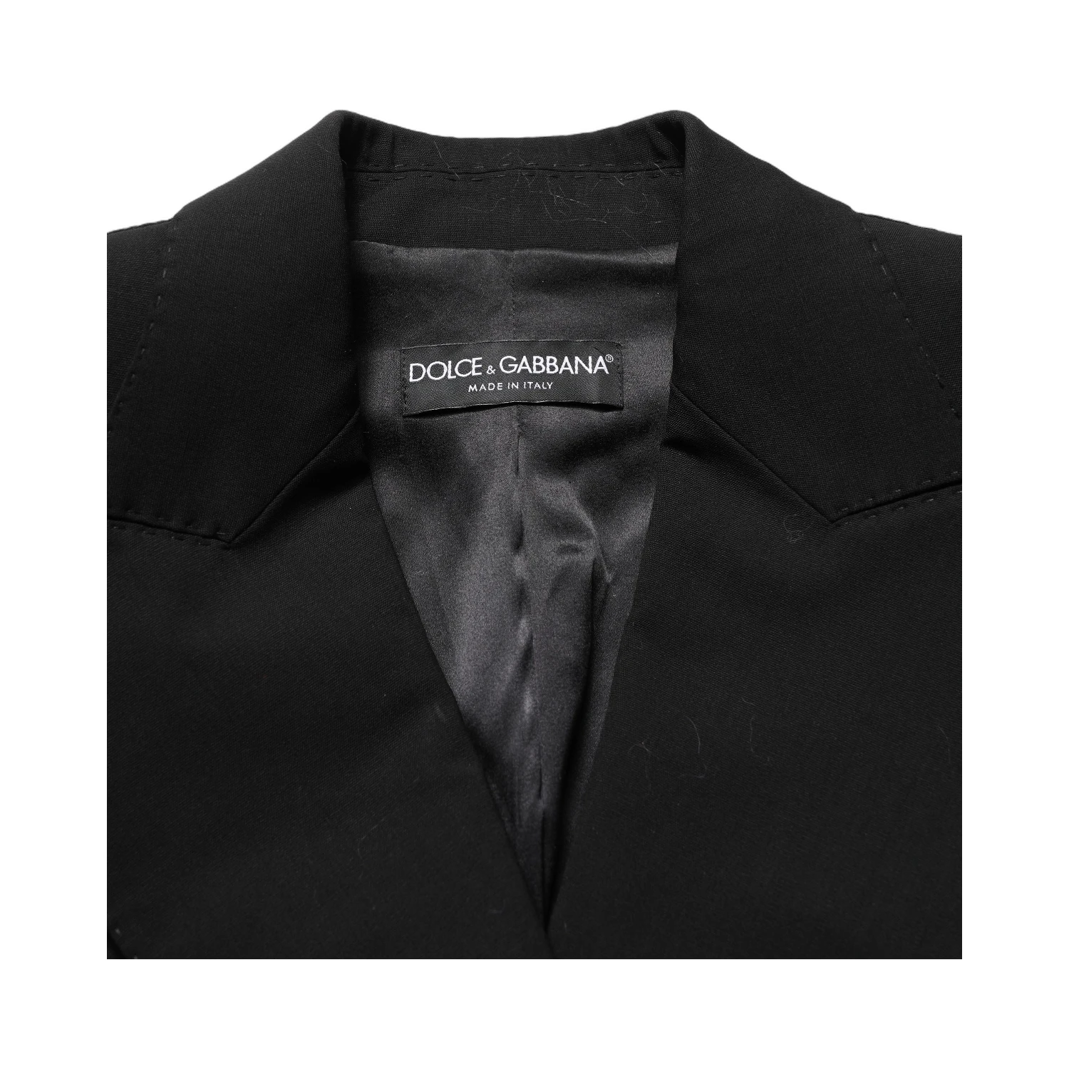 Black Wool DoubleBreasted Lace Sleeve Jacket