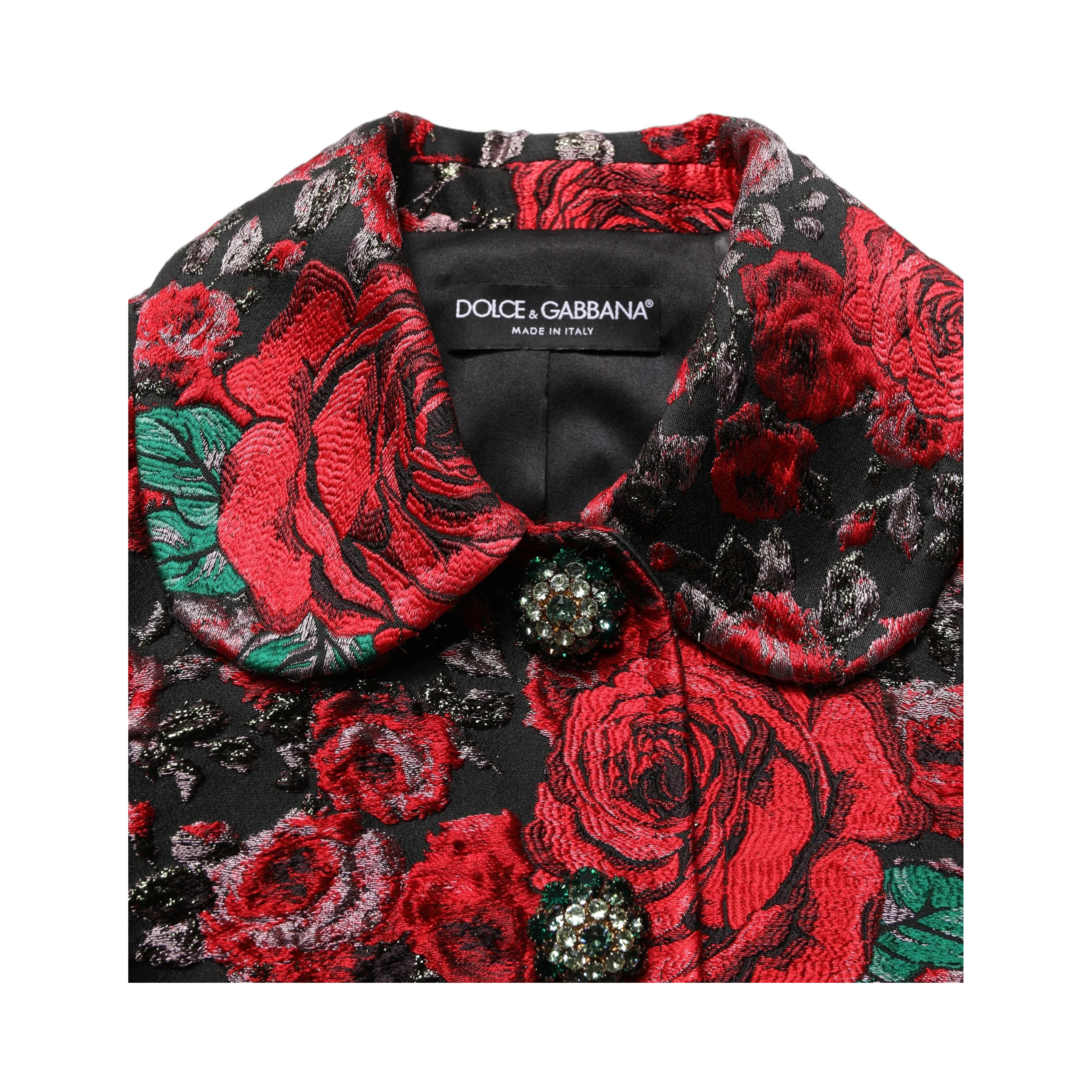 Multicolor Floral Brocade ButtonBlazer Jacket