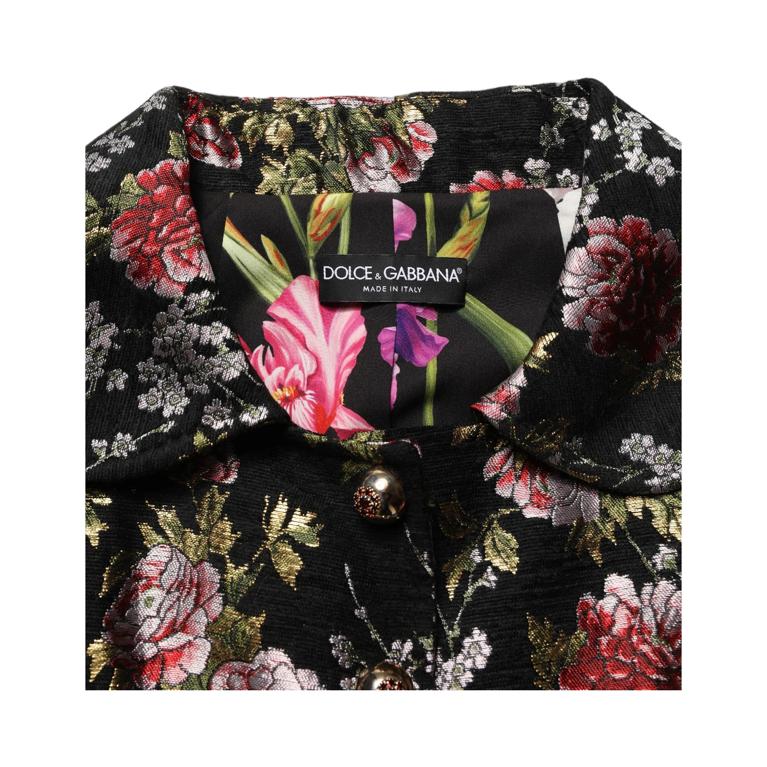 Multicolor Floral Brocade Blazer Jacket