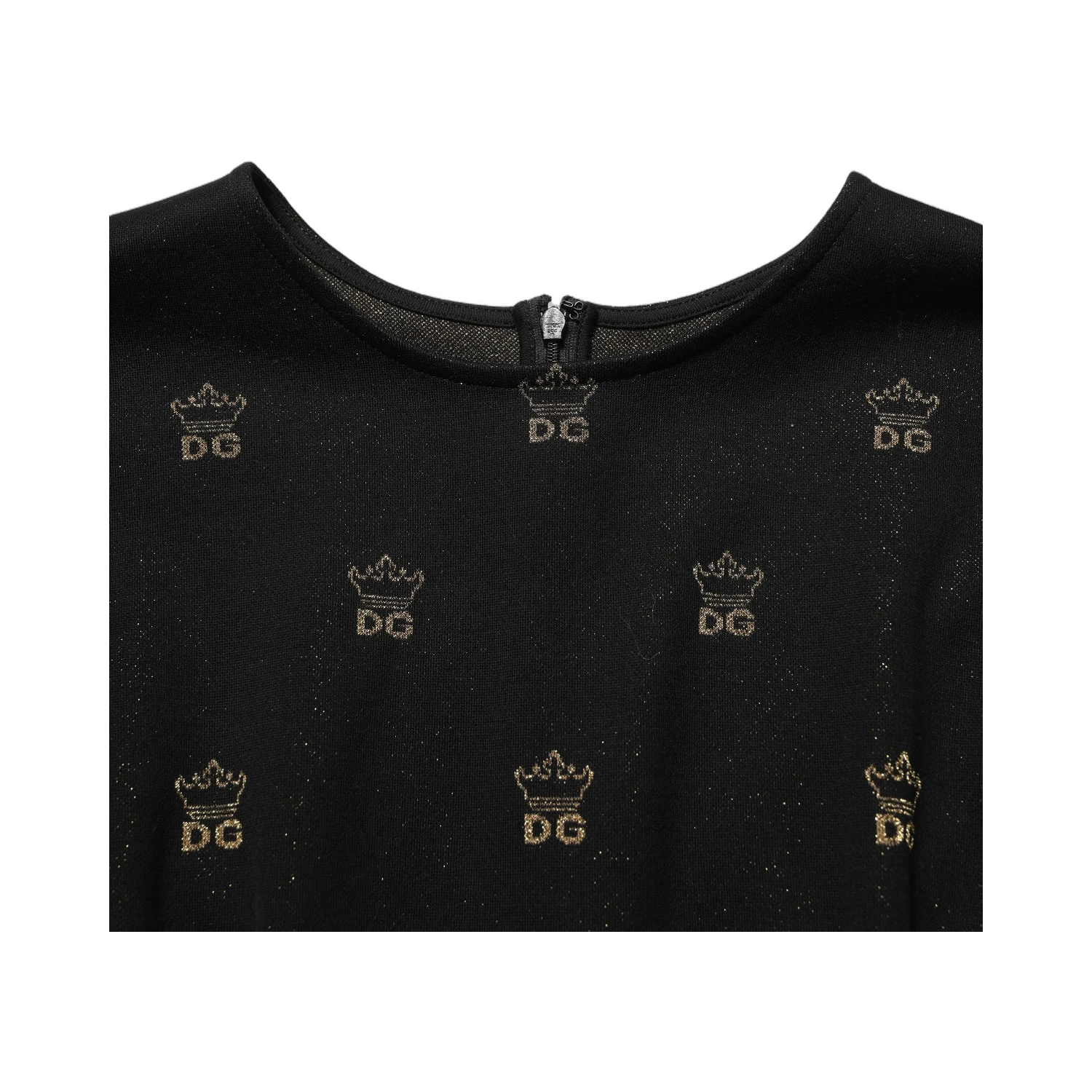 Black DG Crown Short-Sleeve Sheath Dress