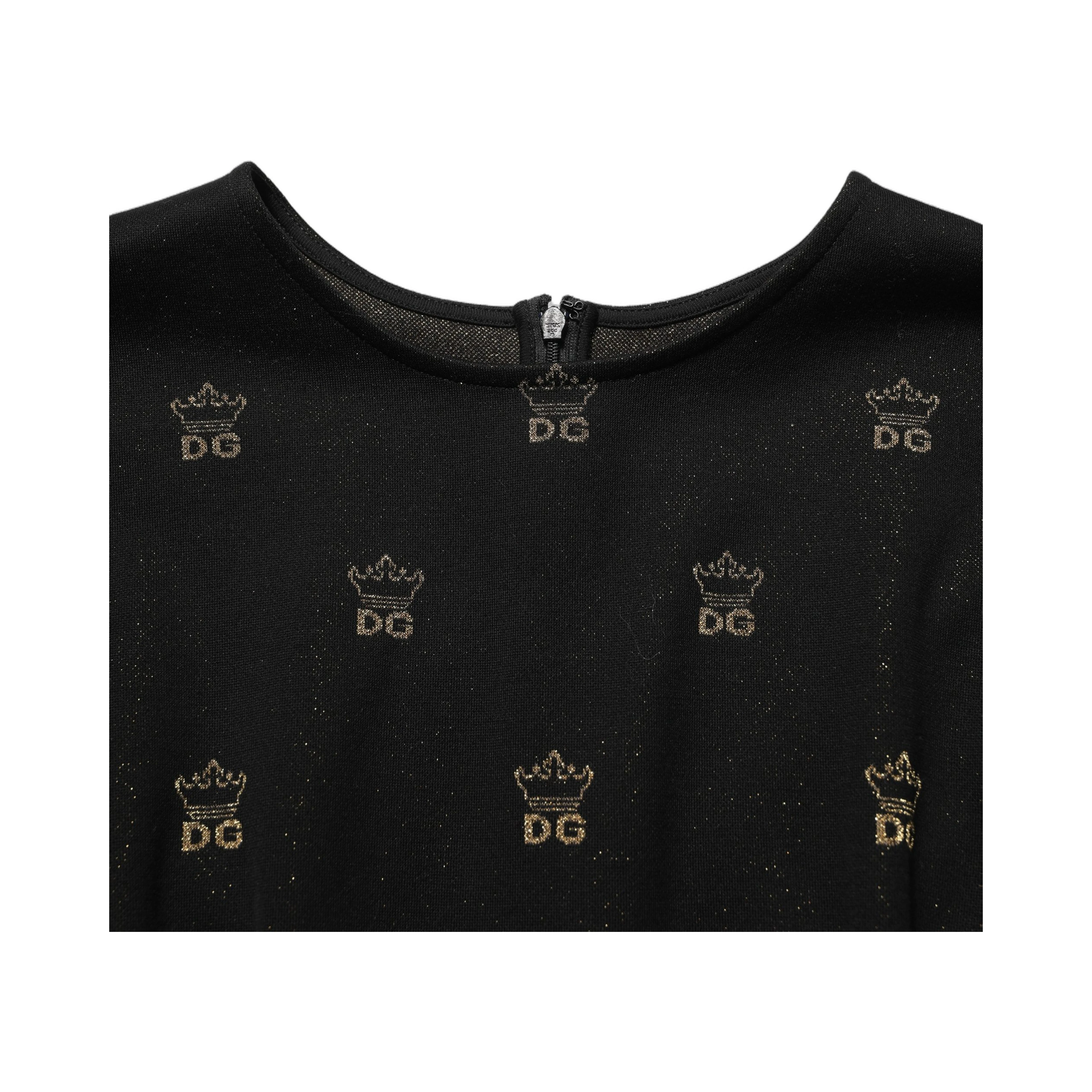 Black DG Crown Short-Sleeve Sheath Dress