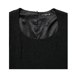 Black Long Sleeves Scoop Neck Mini Dress