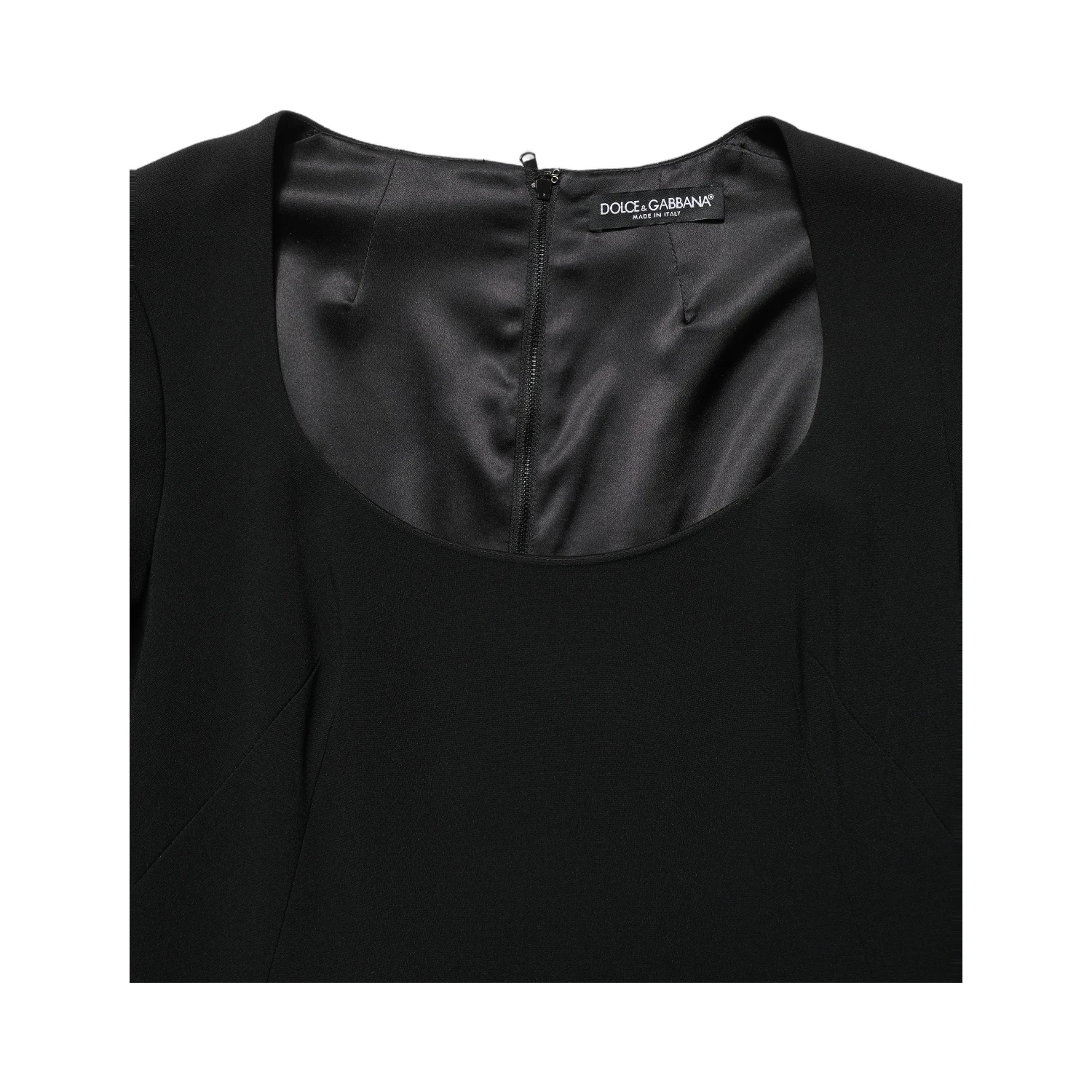 Black Long Sleeves Scoop Neck Mini Dress