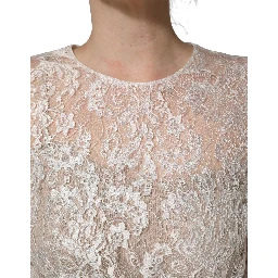 White Lace Top Embellished Black Skirt Dress