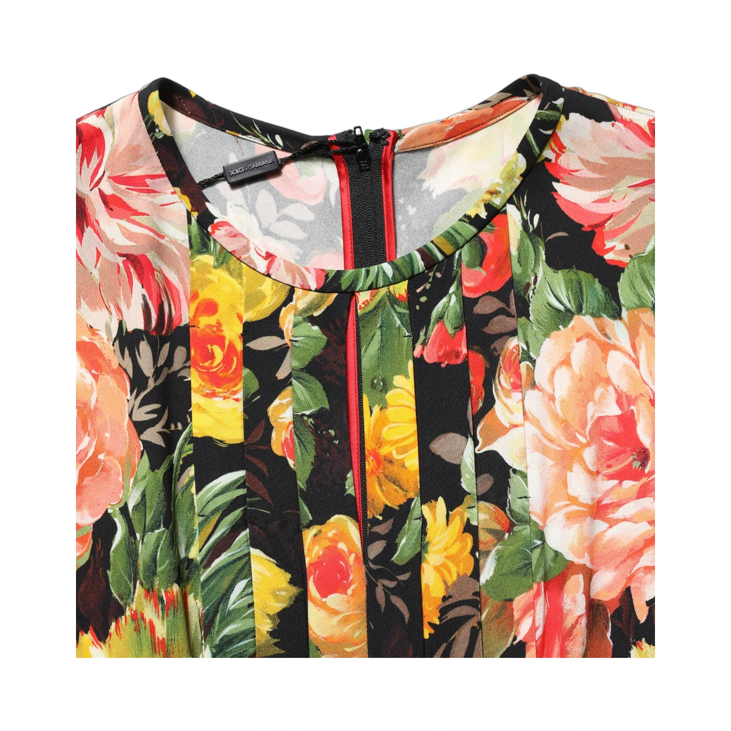 Multicolor Floral Print LongSleeve Midi Dress