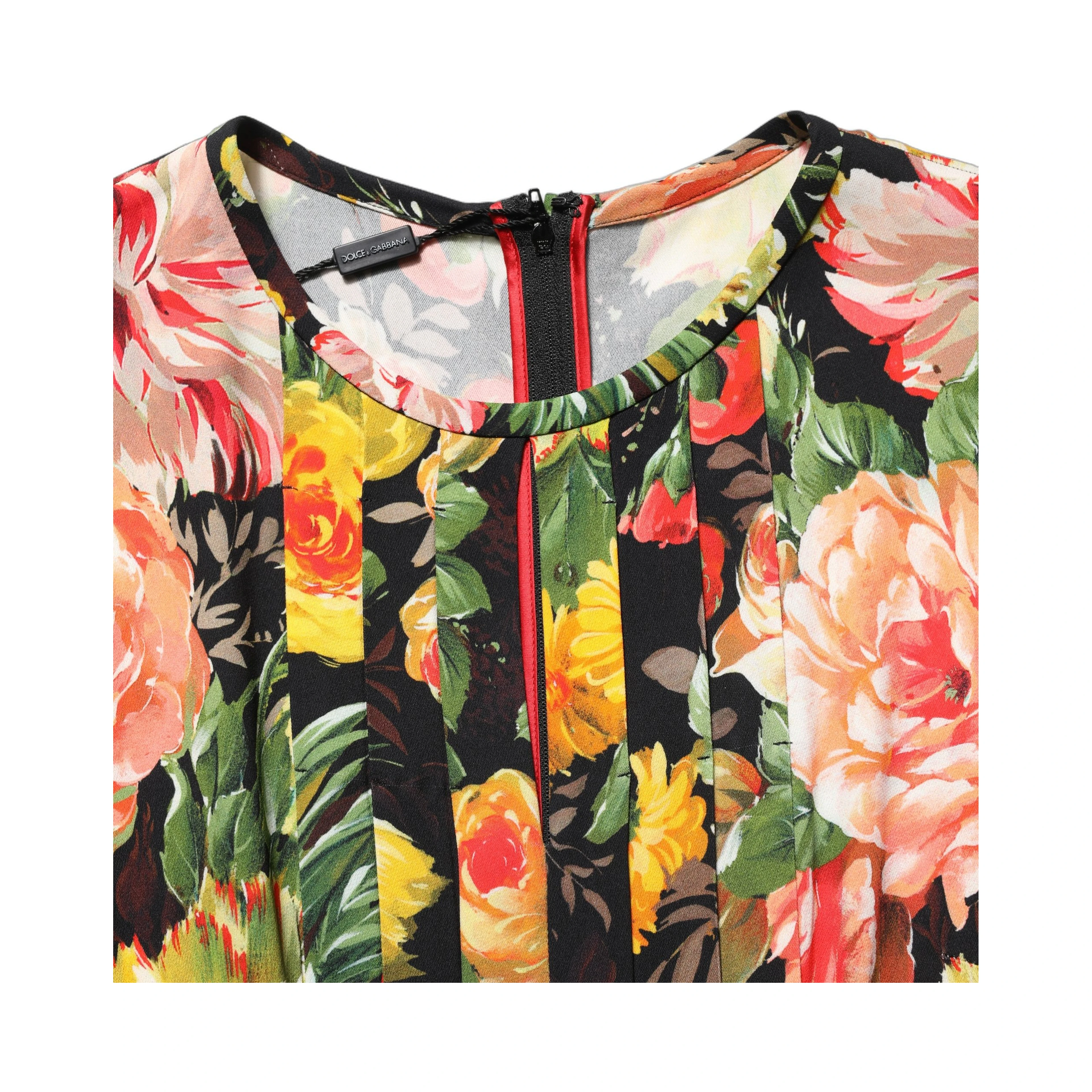 Multicolor Floral Print LongSleeve Midi Dress
