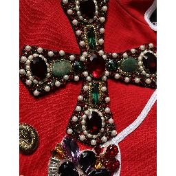 Multicolor Asymmetrical Ornate Jewel Cropped Jacket