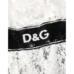 White Lace Top Embellished Black Skirt Dress
