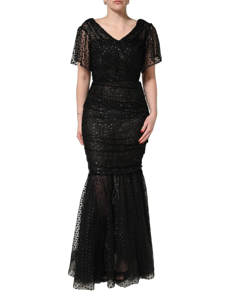 Black Sequinned Mermaid Evening Gown Dress alternative