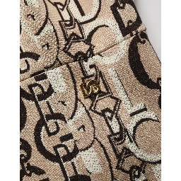 Brown DG Logo Chain Short-Sleeve Sheath Dress