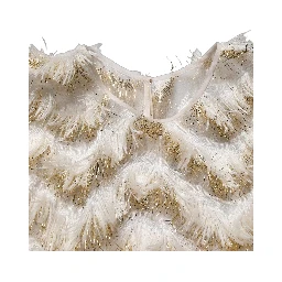 Ivory Fringe Layered Shift Midi Dress