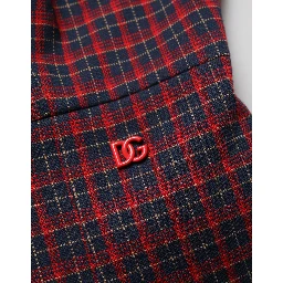 Red Black Checkered ShortSleeve Sheath Dress