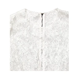 White Lace Top Embellished Black Skirt Dress