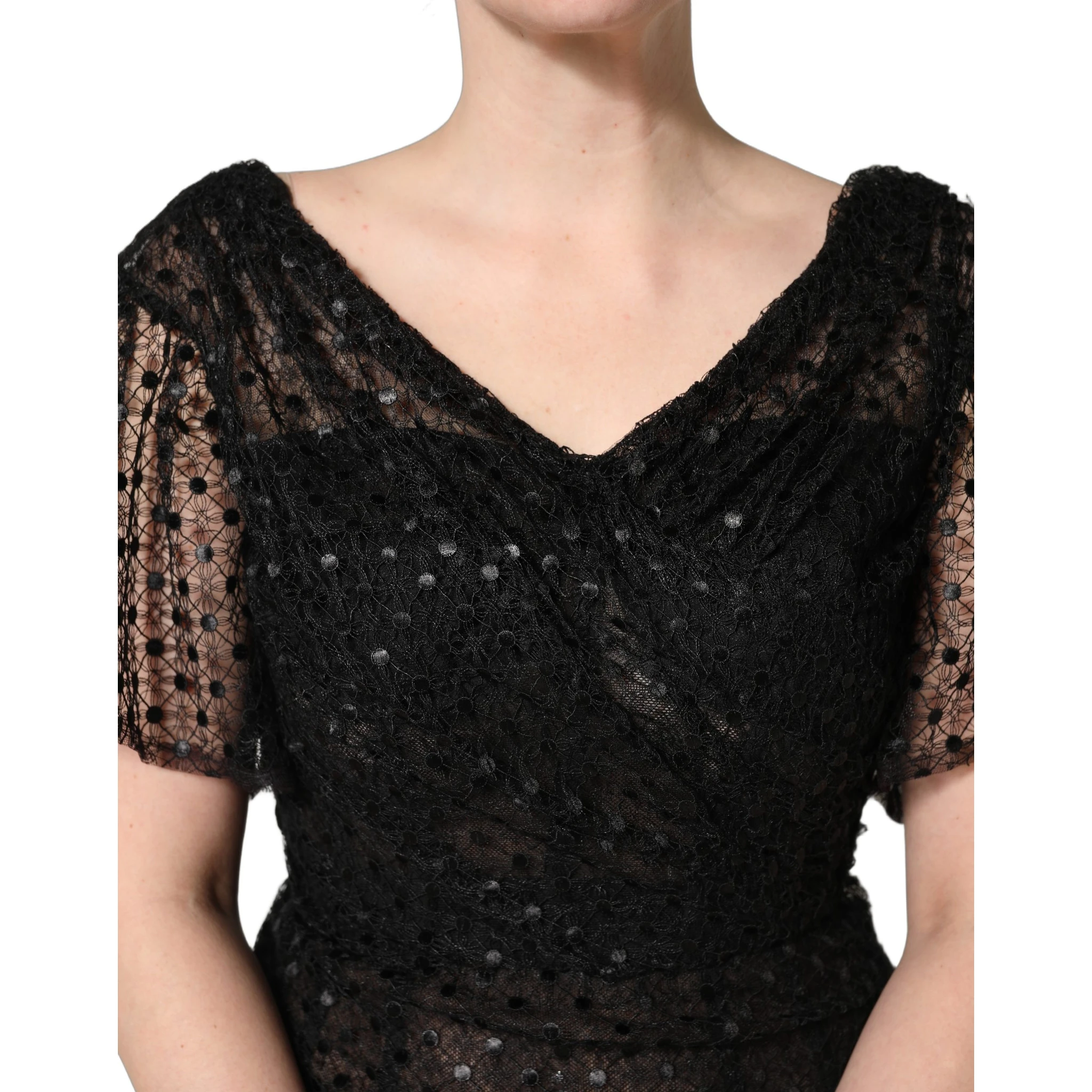 Black Sequinned Mermaid Evening Gown Dress