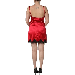 Red Black Lace Lingerie Short Chemise Sleepwear