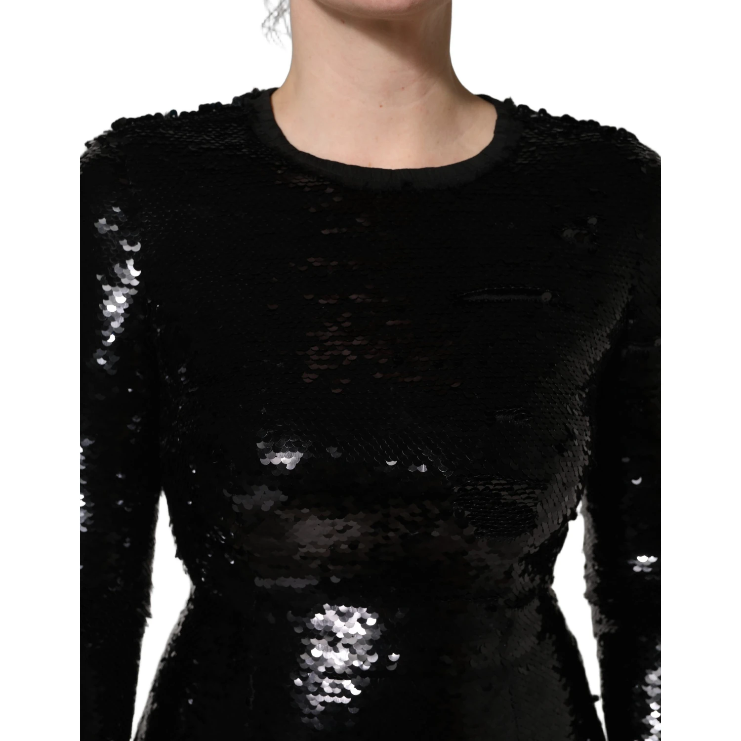 Black Bodycon Mermaid Sequinned Gown Dress