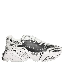 White Daymaster Graffiti Low Top Sneakers Shoes