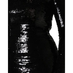 Black Bodycon Mermaid Sequinned Gown Dress