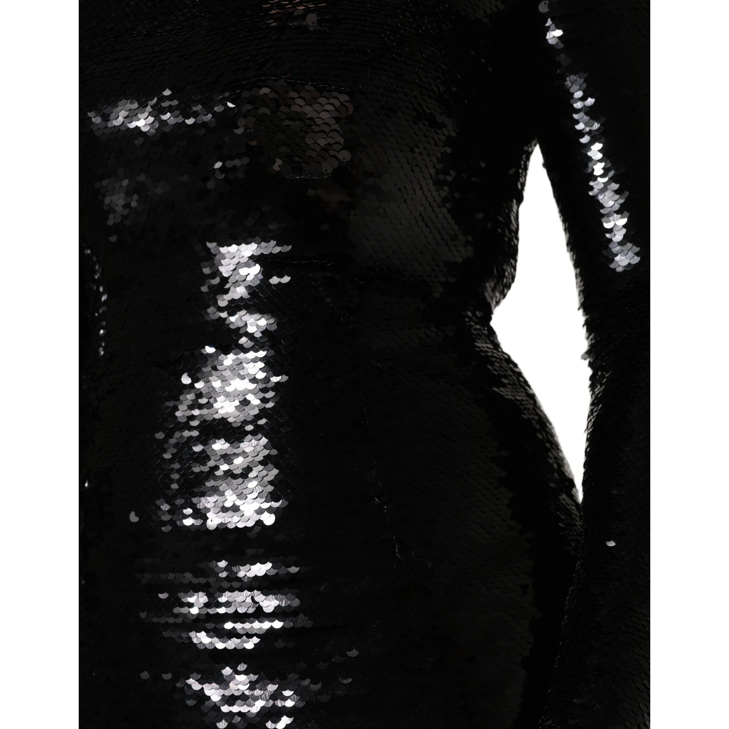 Black Bodycon Mermaid Sequinned Gown Dress