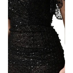 Black Sequinned Mermaid Evening Gown Dress