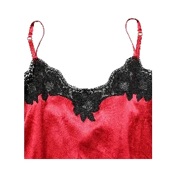 Red Black Lace Lingerie Short Chemise Sleepwear