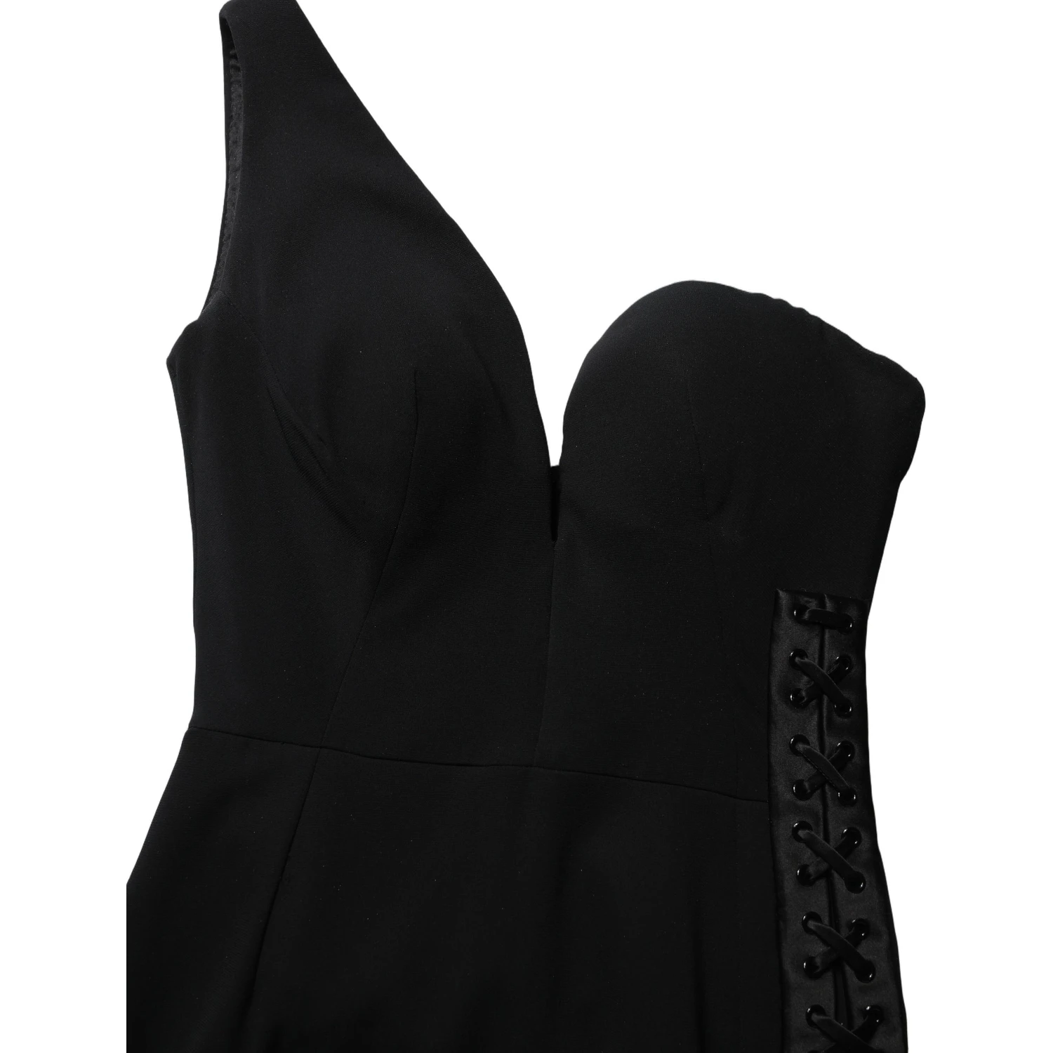 Black One Shoulder Neckline Long Gown Dress