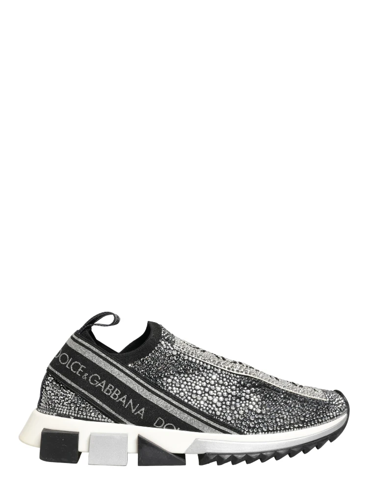 Silver Crystal Logo Slip On Sorrento Sneakers Shoes