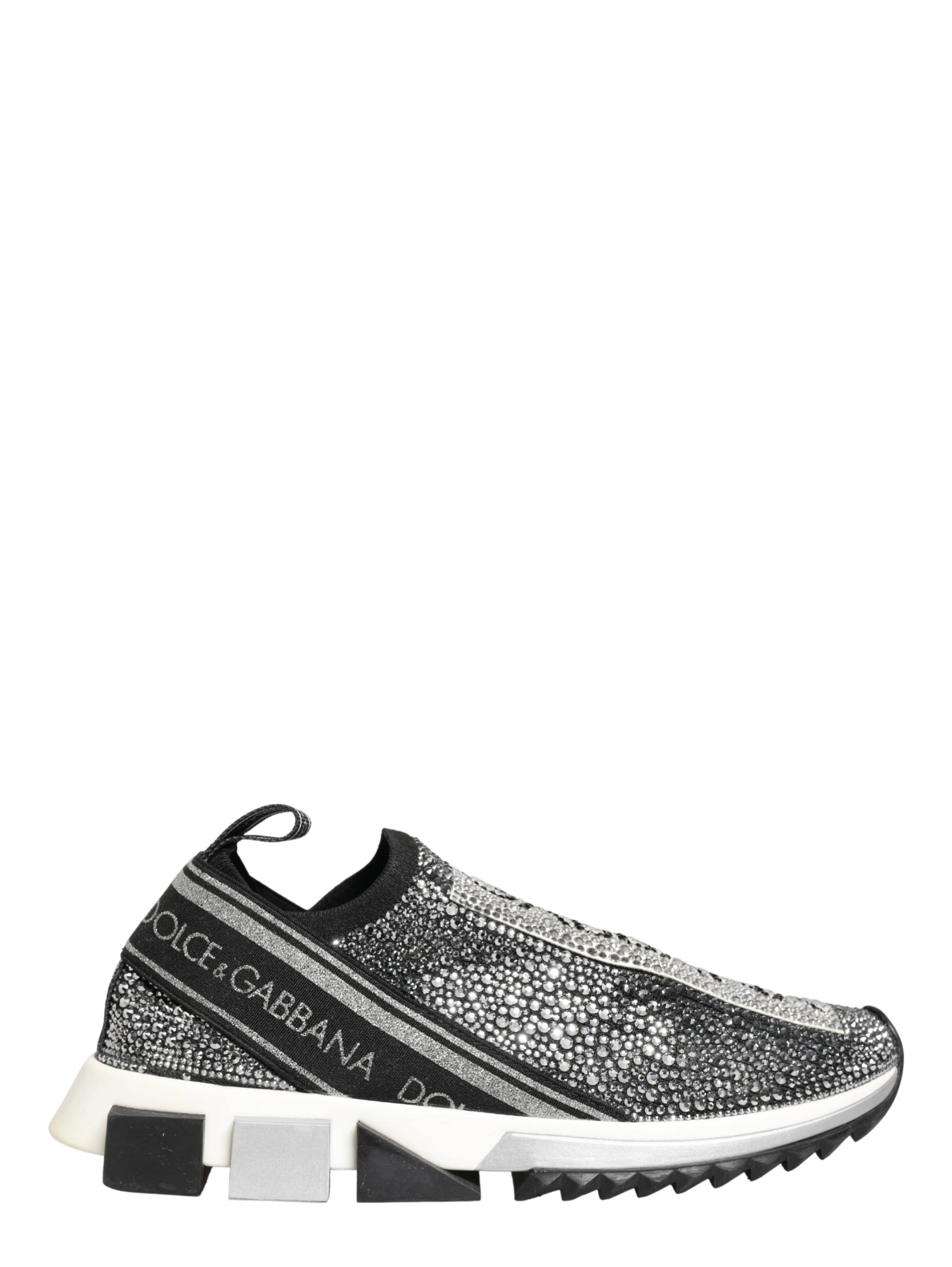 Silver Crystal Logo Slip On Sorrento Sneakers Shoes