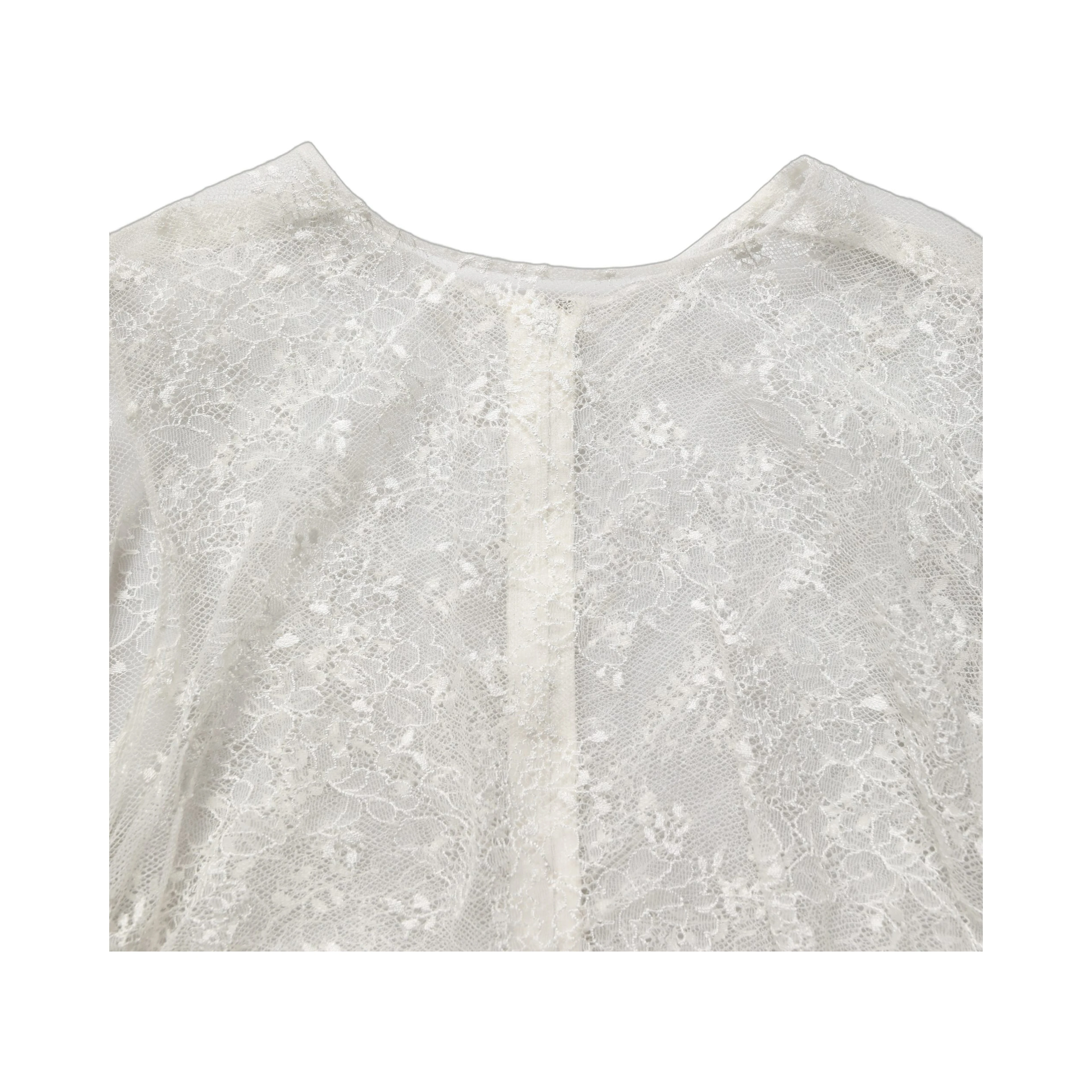 White Floral Lace Sheer Sleeveless Midi Dress