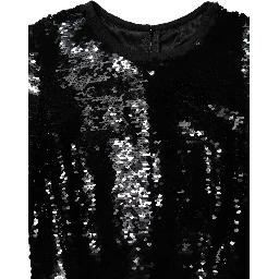 Black Bodycon Mermaid Sequinned Gown Dress